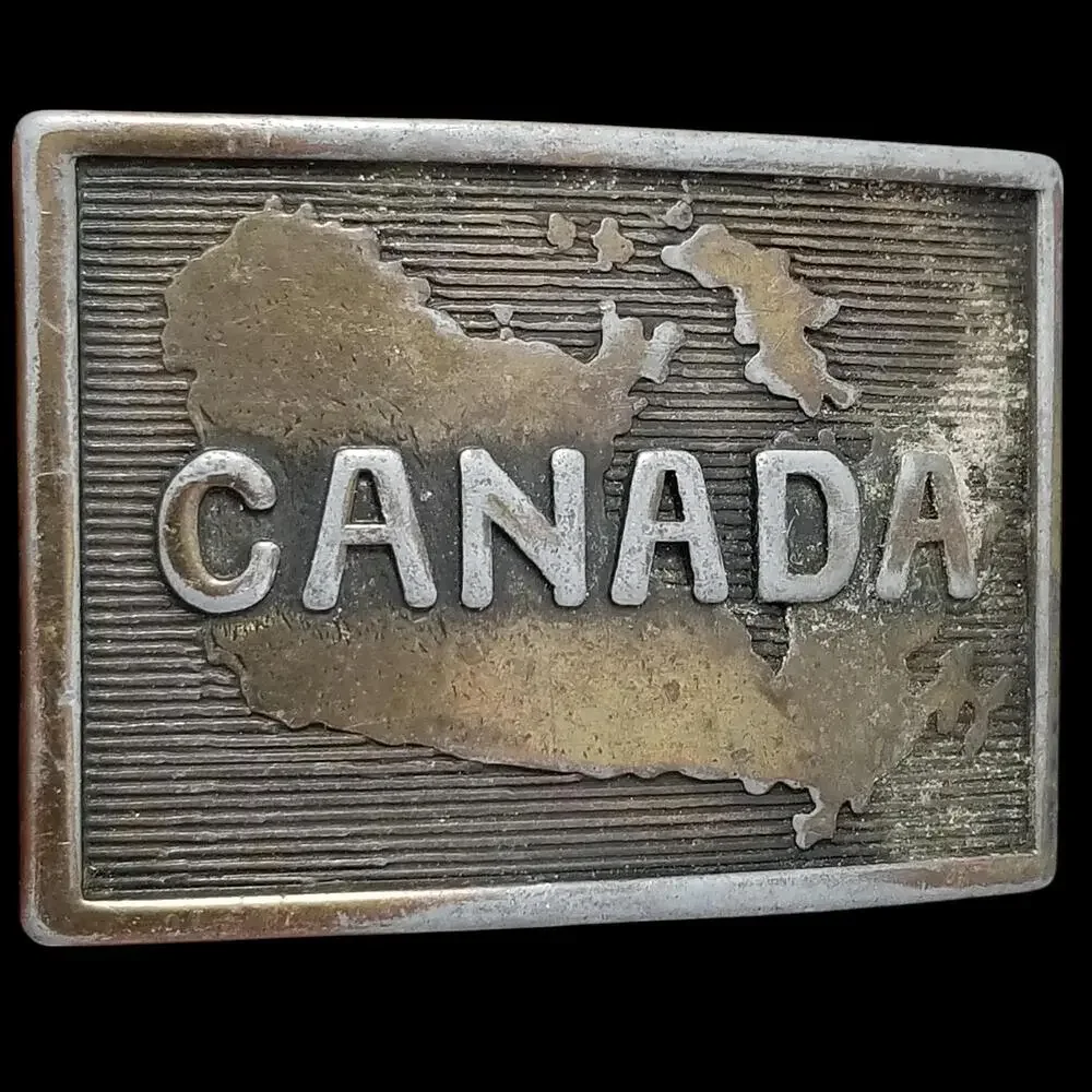Vintage Belt Buckle Map Of Country Of Canada‎